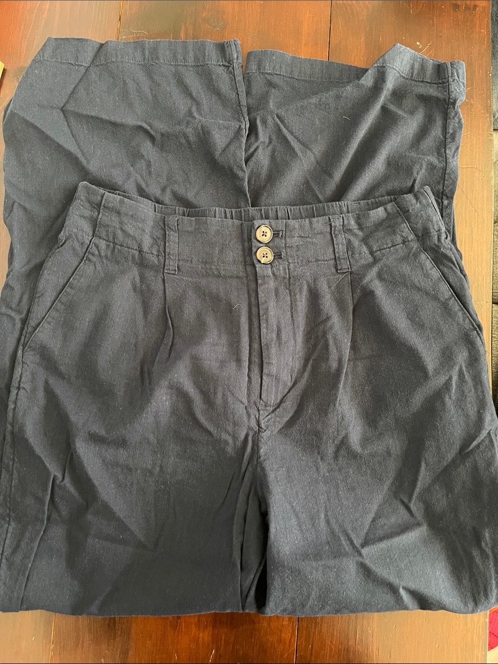 LC Lauren Conrad Dark Navy Double-Button Chino Pants